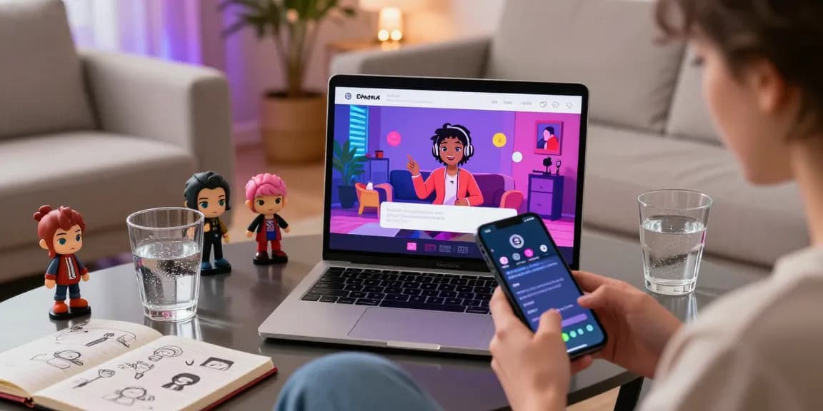Immersive ai chat porn experience with user enjoying virtual interactions on a colorful platform.