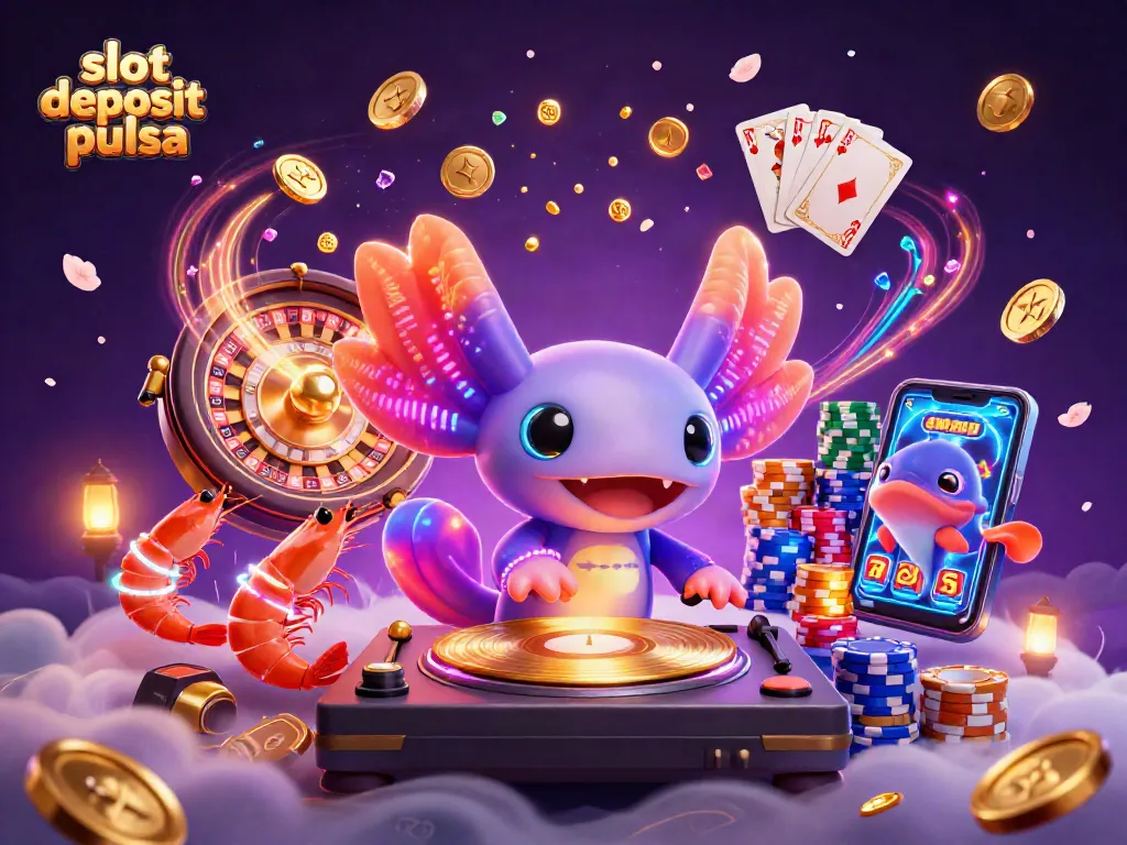 Experience thrilling gameplay with slot deposit pulsa featuring vibrant underwater DJ characters and casino elements.