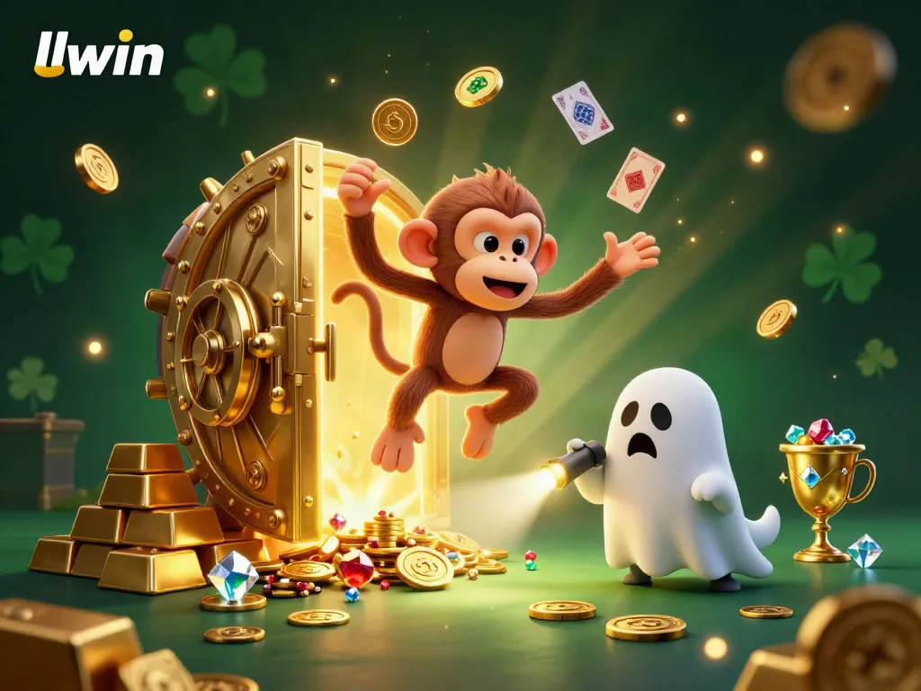 Experience thrilling games at llwin with a mischievous poltergeist monkey and curious puppy in a haunted casino.