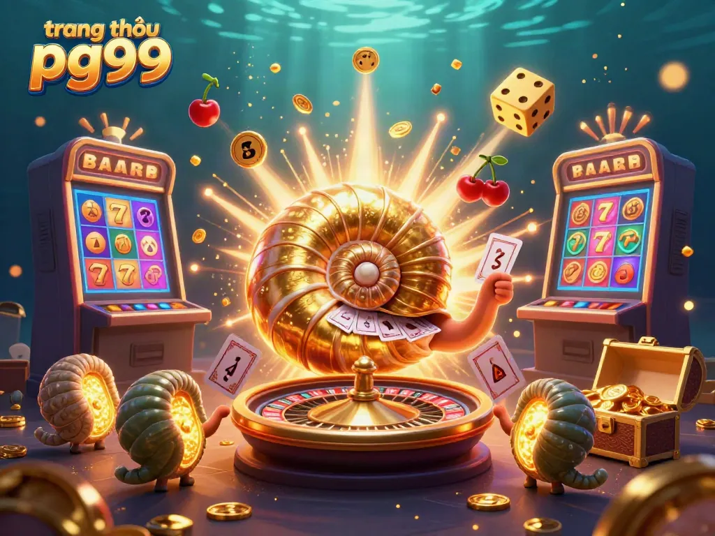 Experience excitement at trang chủ pg99 with a vibrant illustration of ancient gaming elements and jackpots.