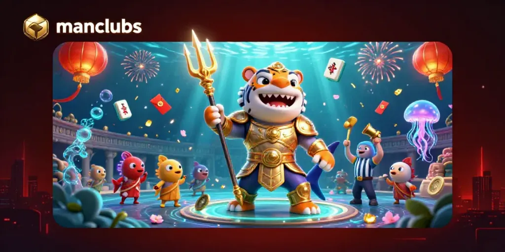 Engage with thrilling manclubs gameplay featuring a dynamic shark and vibrant casino elements.