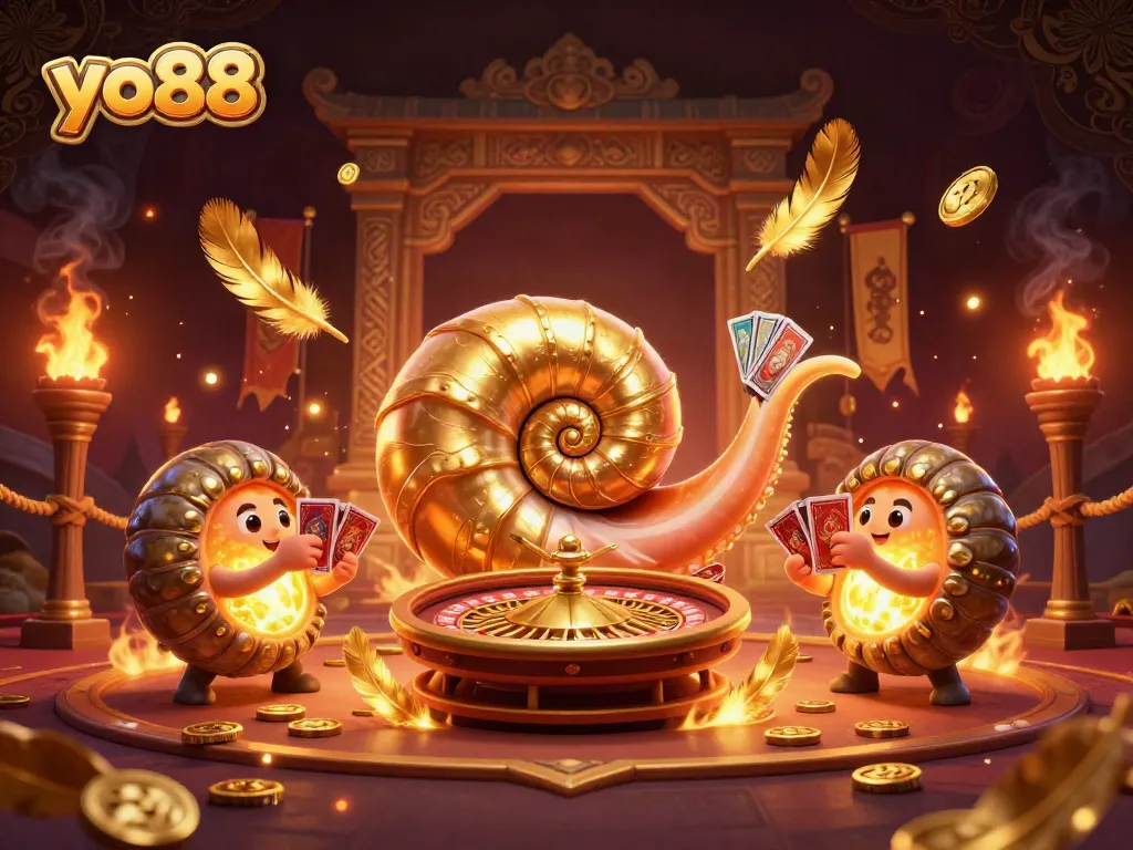 Spin the yo88 roulette wheel with a vibrant ancient nautilus and glowing ammonite companions.
