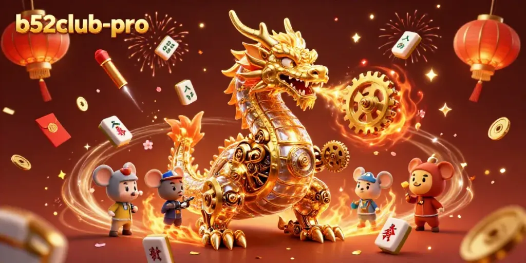 Experience thrilling gaming at b52club-pro with stunning visuals of a dragon and vibrant casino themes.