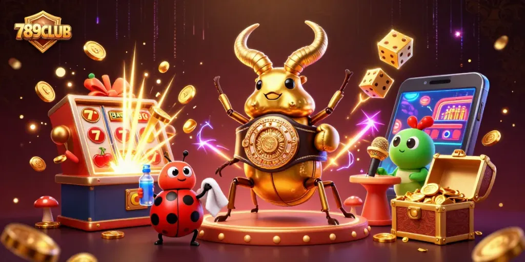Win big with 789CLUB while enjoying immersive casino experiences in a vibrant illustration.