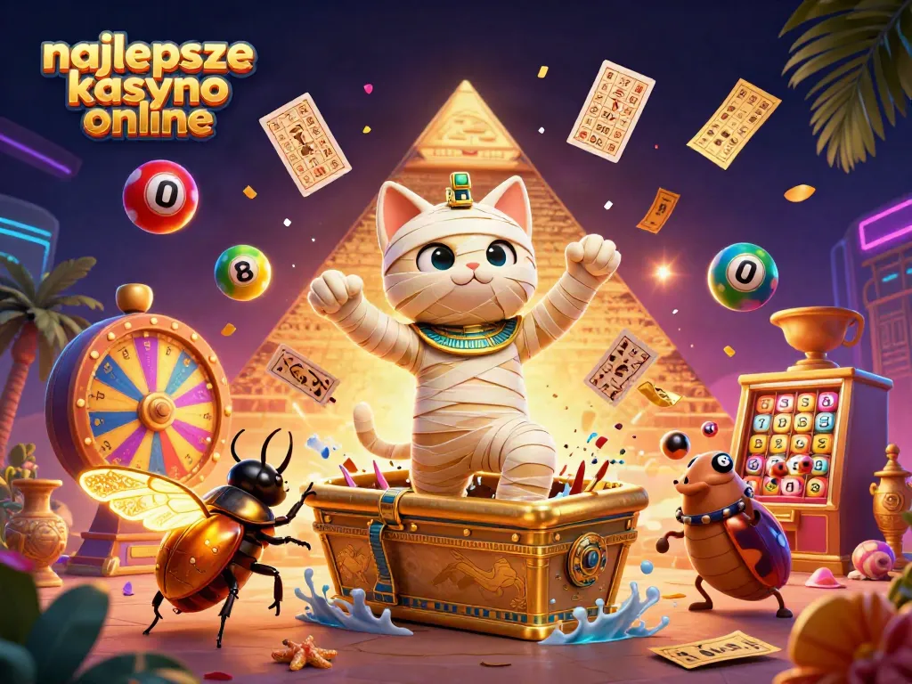 Experience the thrilling atmosphere of najlepsze kasyno online with vibrant colors, dynamic elements, and engaging characters.