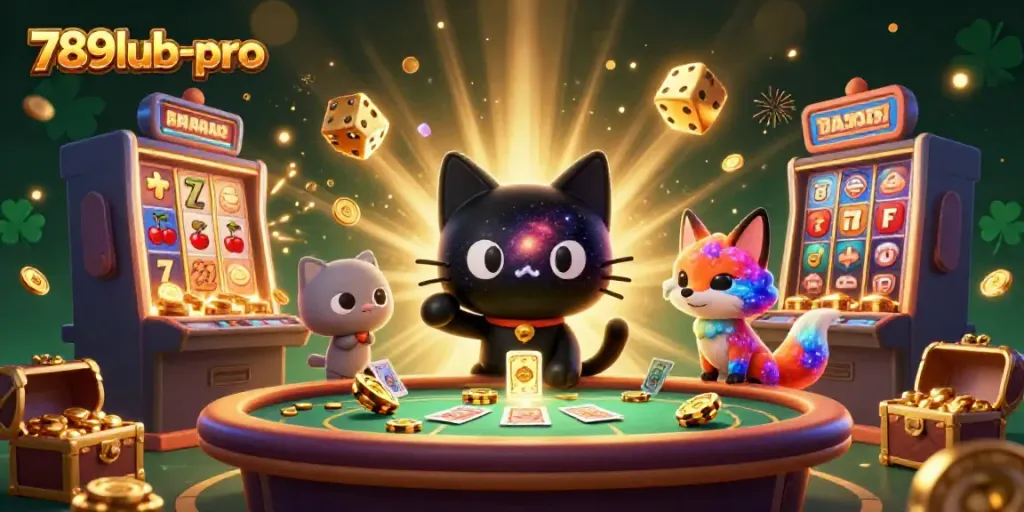 Engage in the thrilling 789lub-pro casino experience with vibrant characters and exciting game elements.