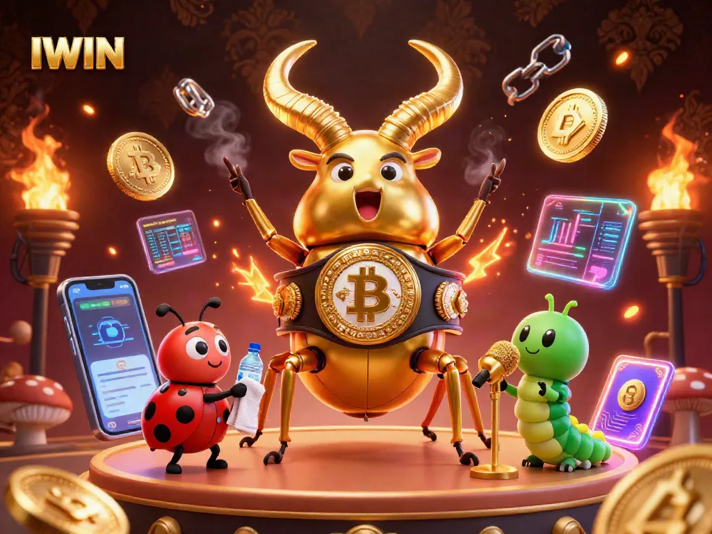 Experience thrilling gameplay at IWIN with a vibrant casino showdown featuring a golden stag beetle.