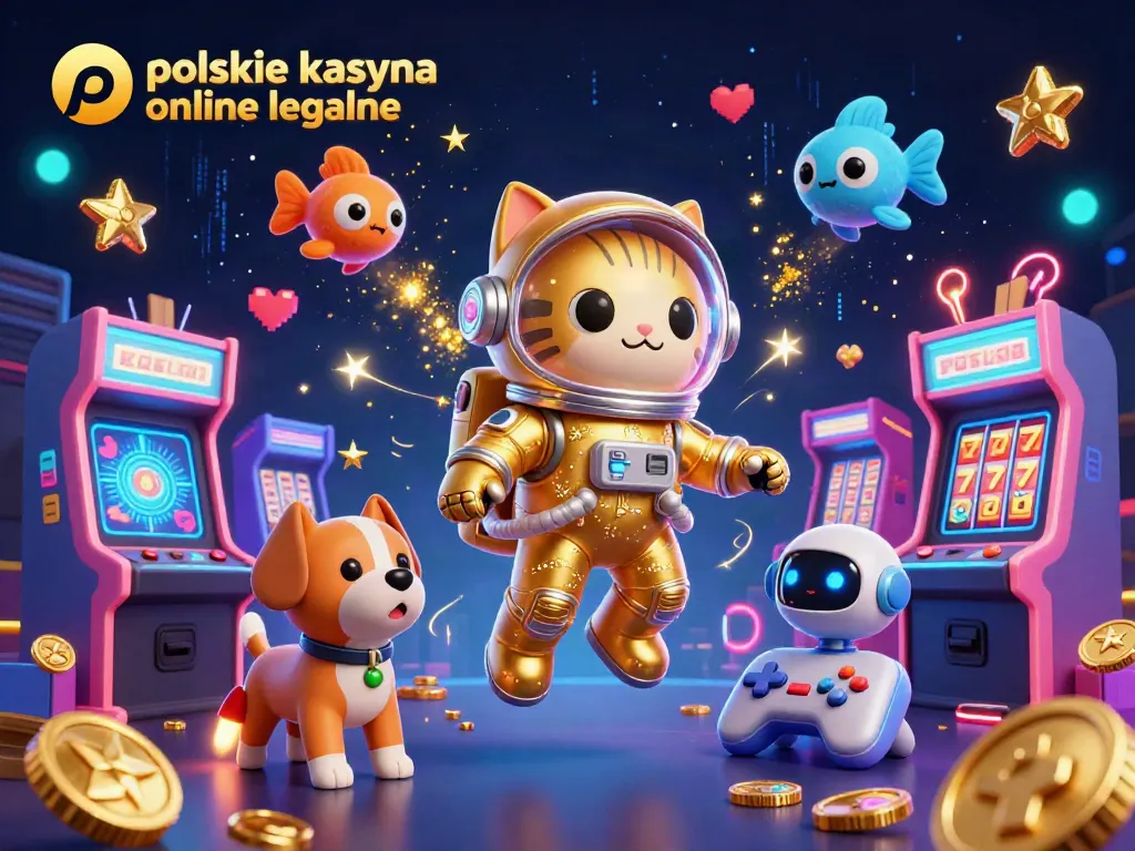Experience polskie kasyna online legalne with engaging characters in a vibrant casino-themed illustration.