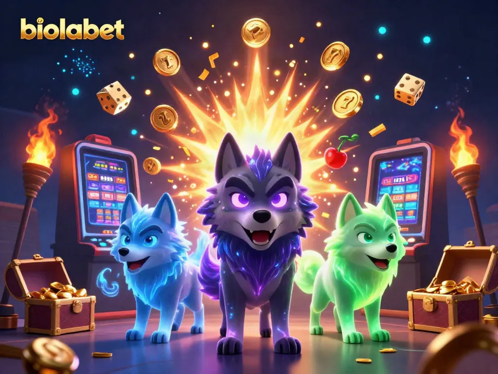 Engage with the thrilling biolabet casino experience through a dynamic jackpot scene featuring energetic ghostly wolves and vibrant game elements.