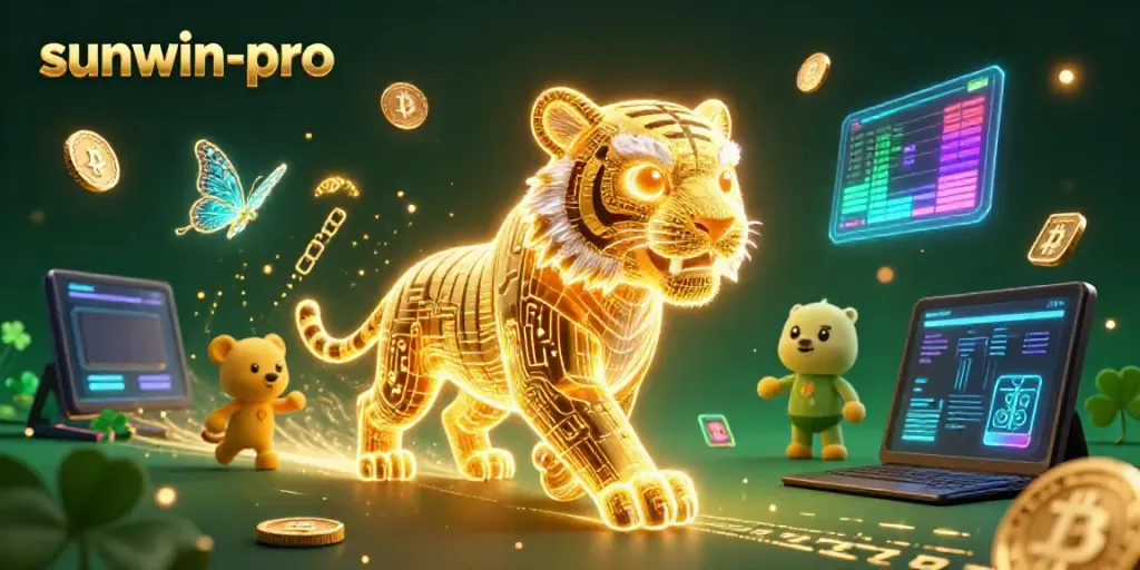 Engage in thrilling gameplay with the sunwin-pro golden tiger in a vibrant digital casino landscape.