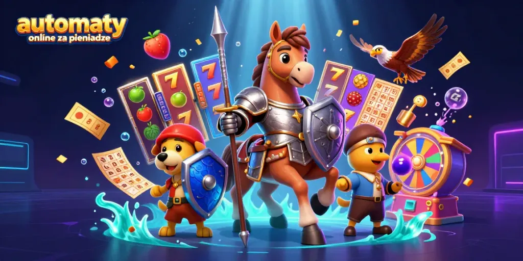 Experience automaty online za pieniadze in a vibrant, engaging 3D casino scene.