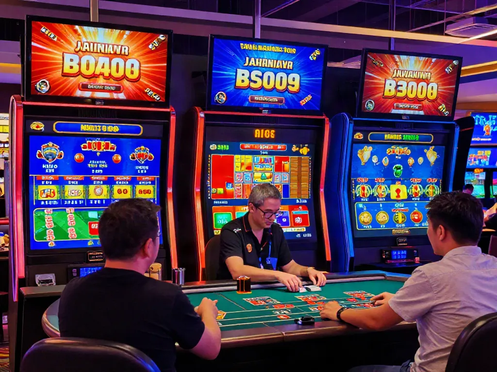 Engaging online gambling scene at https://man881.jp.net/, showcasing users enjoying various games.