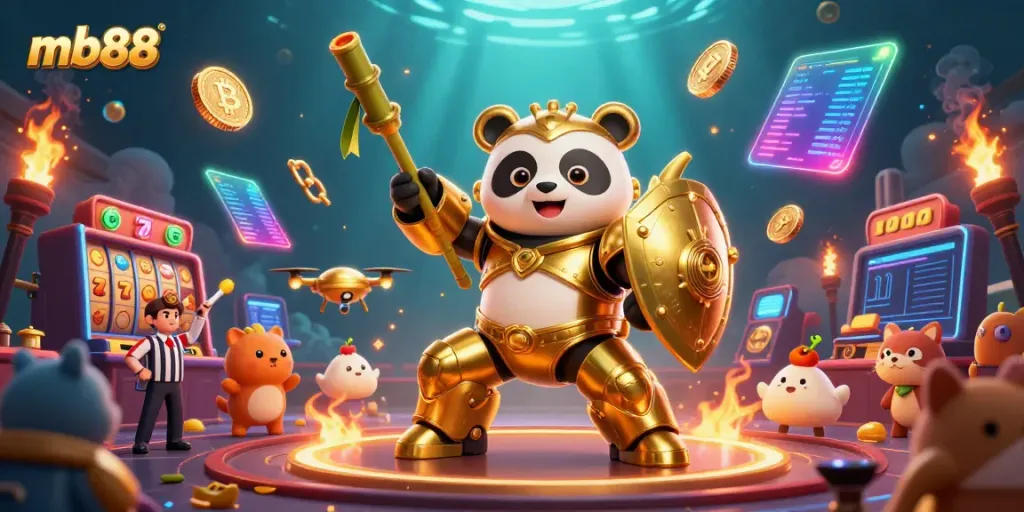 Experience the thrill of gaming at mb88 with vibrant characters and engaging casino elements.