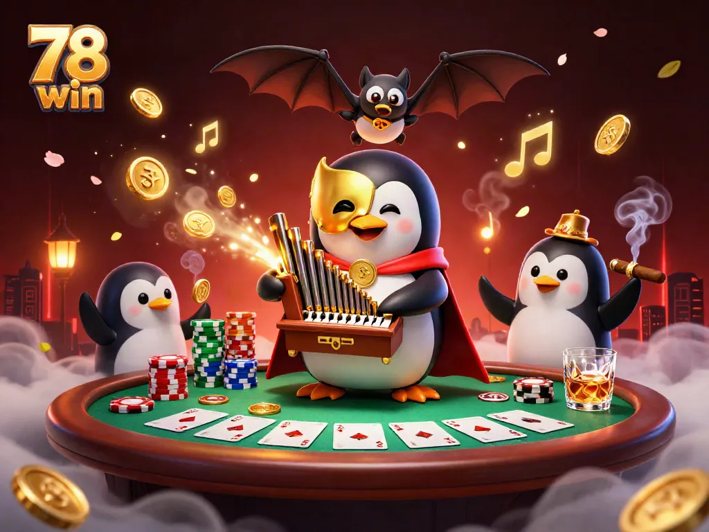 Engage with the exciting action of 78 win by winning at the poker table amidst a vibrant casino scene.