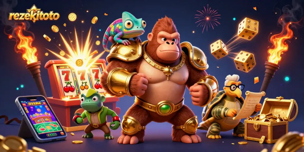 Experience the exciting world of rezekitoto with a vibrant illustration of game elements and characters in action.