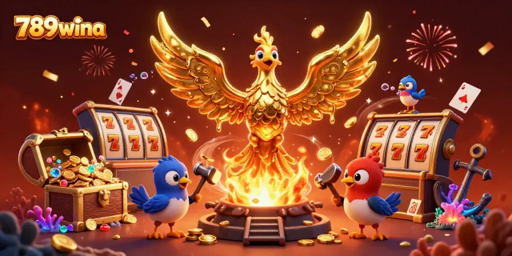 Engage with thrilling wins at 789wina with festive slots and a stunning golden phoenix.