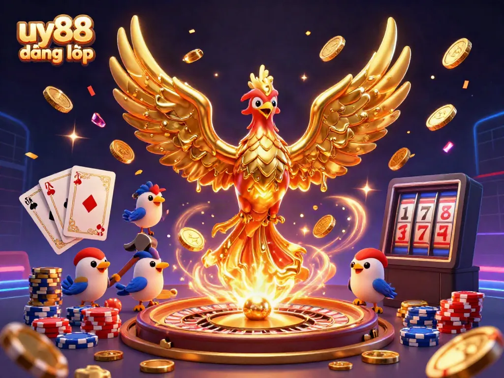 Experience the excitement of online gaming with uy88 đăng nhập featuring dynamic 3D elements and vibrant casino visuals.