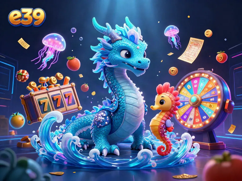 Experience the thrilling E39 gaming adventure with vibrant characters and dynamic casino elements.