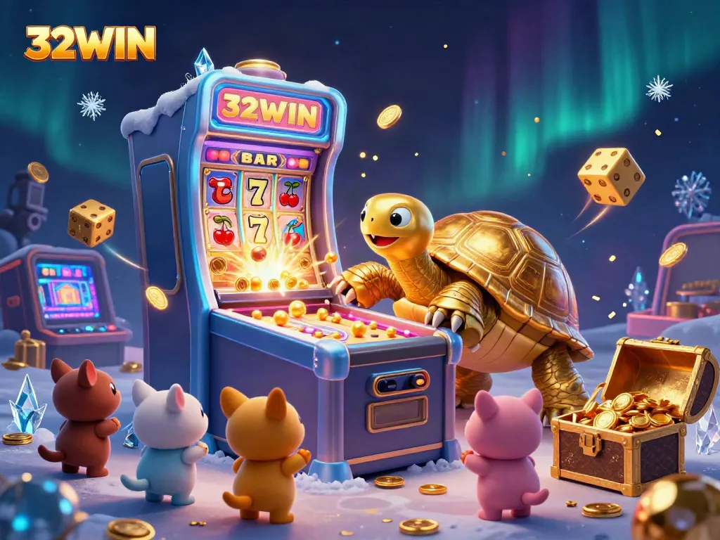 Experience exciting gameplay at 32WIN with a colorful pinball machine and slot features.