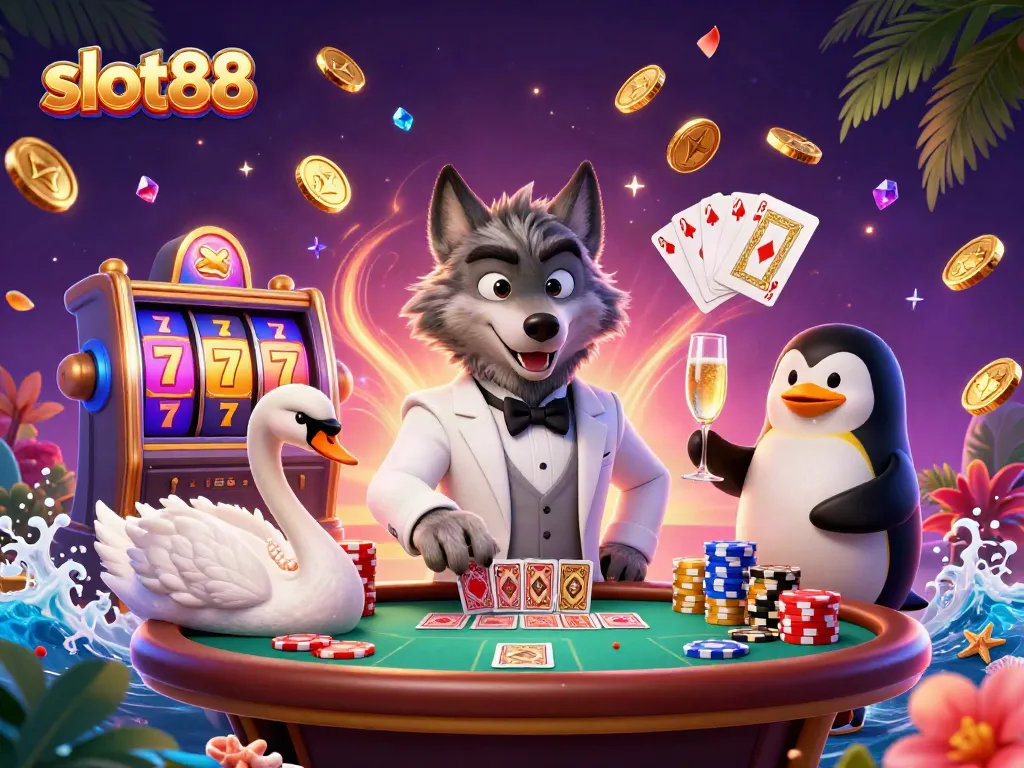 Menangkan jackpot slot88 dengan karakter lucu di kasino yang cerah dan berwarna.