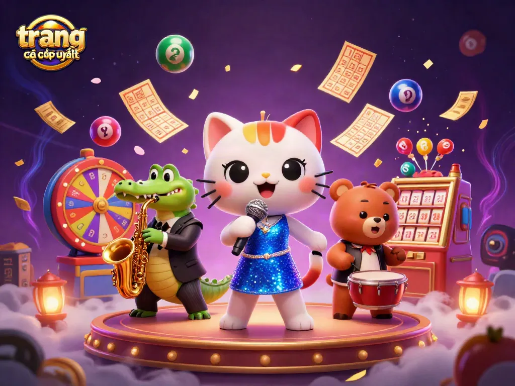 Engage in the vibrant world of trang cá cược uy tín with our lively casino illustration showcasing unique characters and dynamic elements.