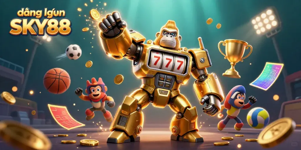 Bet on your fortune with đăng nhập SKY88 through this vibrant 3D gaming scene.