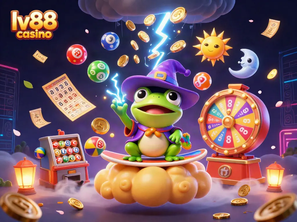 Experience the vibrant world of lv88 casino with golden coins, lively characters, and dynamic gaming elements.