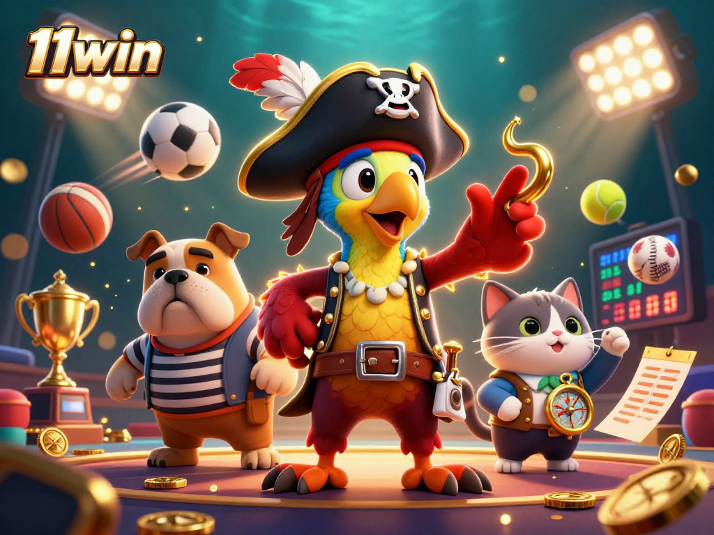 Experience thrilling betting action with 11win in a vibrant casino illustration featuring engaging characters.