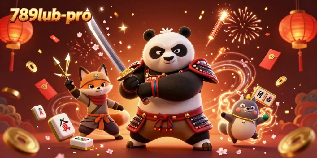 Engage with 789lub-pro's vibrant lottery-themed scene featuring cartoon characters and festive elements.